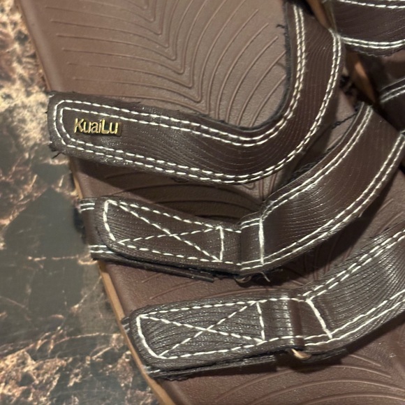 Kuailu Brown Slide‎ Sandals with Straps - Picture 2 of 5